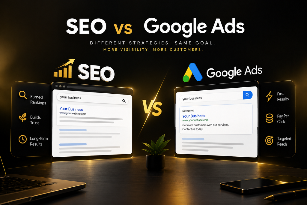 SEO vs Google Ads comparison for businesses